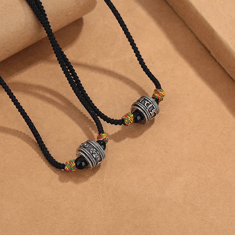 Buddha Stones ​​Tibet Om Mani Padme Hum Hakenkreuz PiXiu Kupfer Weisheit Seil Halskette Anhänger - image 2