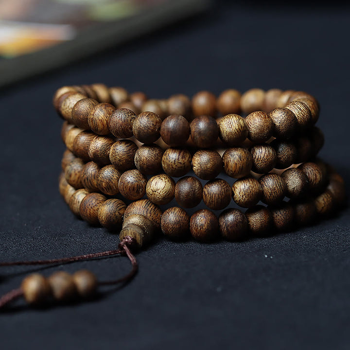 Buddha Stones 108 Mala-Perlen Huizhou Grün Qinan Adlerholz Friedensstärke Armband