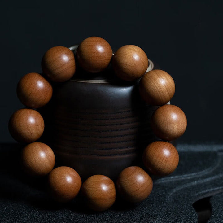 Buddha Stones Mysore Sandelholz Holzperlen Heilendes Mala-Armband