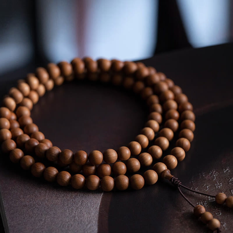 Buddha Stones Mysore Sandelholz Holzperlen Heilendes Mala-Armband