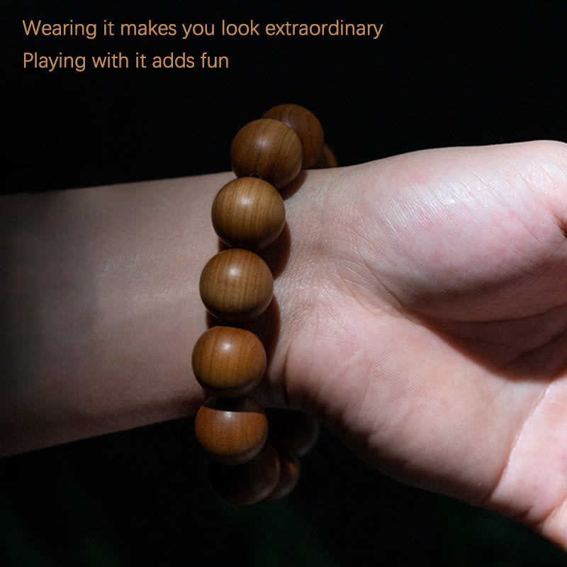 Buddha Stones Mysore Sandelholz Holzperlen Heilendes Mala-Armband