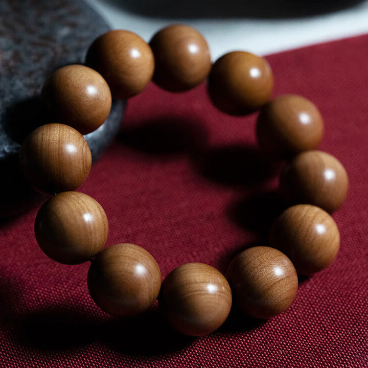 Buddha Stones Mysore Sandelholz Holzperlen Heilendes Mala-Armband