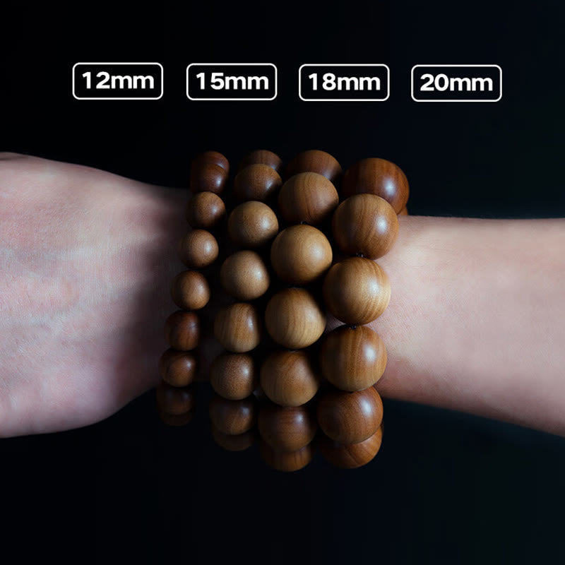 Buddha Stones Mysore Sandelholz Holzperlen Heilendes Mala-Armband