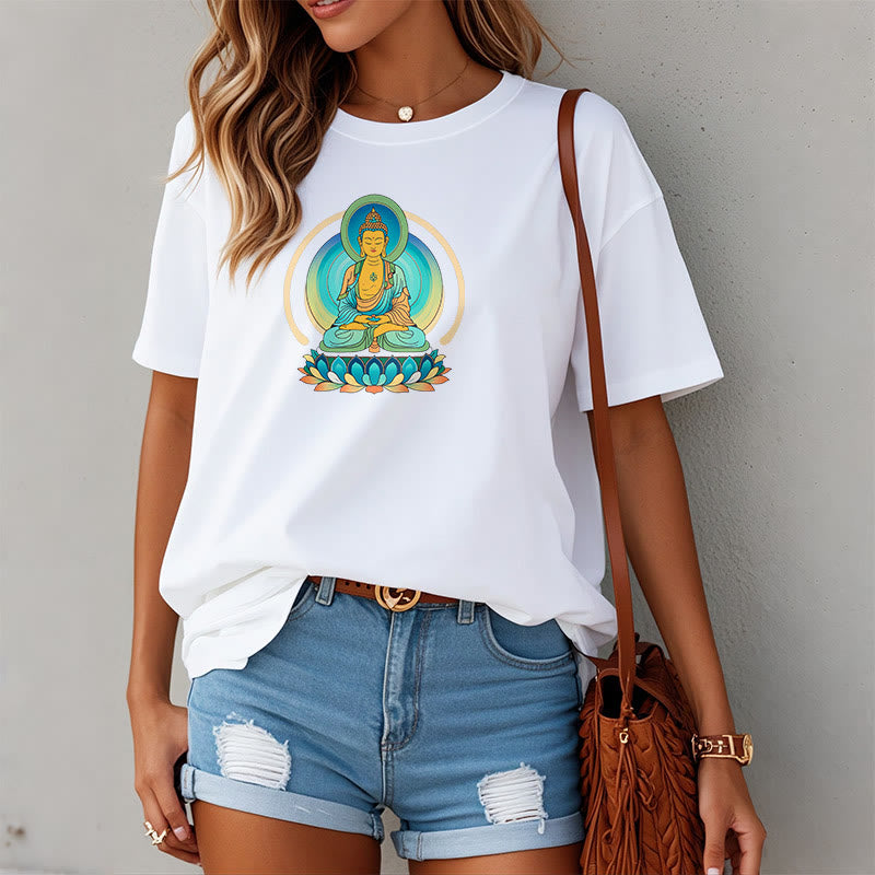 Buddha Stones Lotus Buddha T-Shirt - image 4