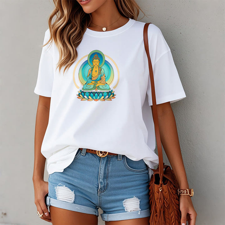 Buddha Stones Lotus Buddha T-Shirt - image 4