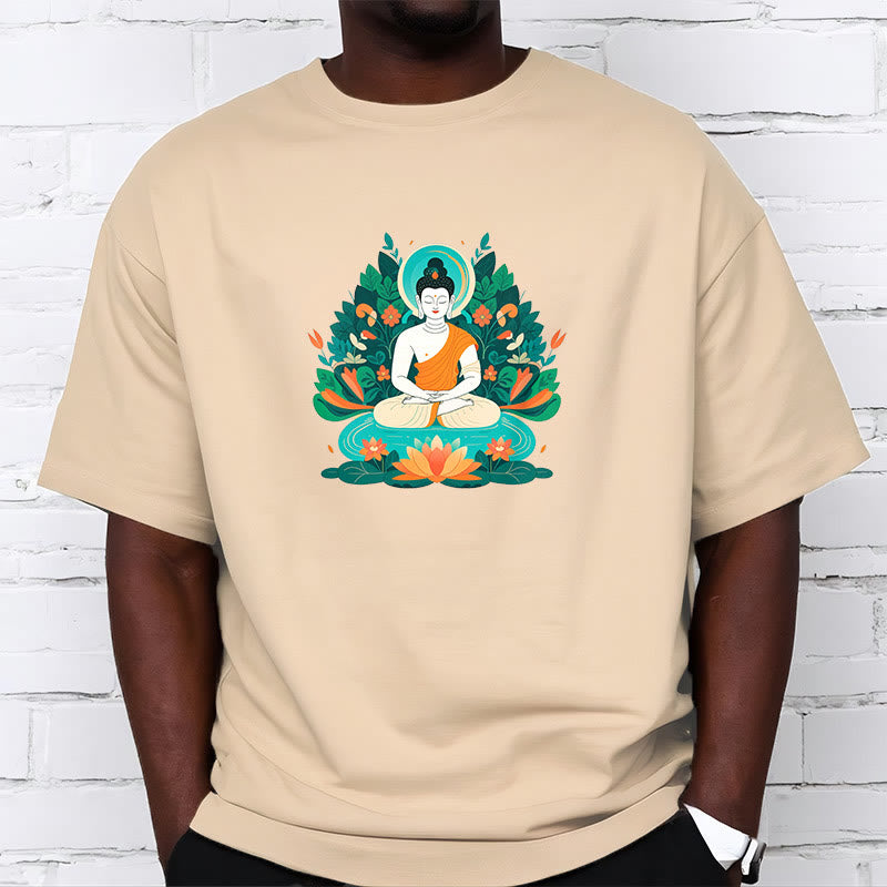 Buddha Stones Blume Gras Lotus Bodhisattva Tee T-shirt