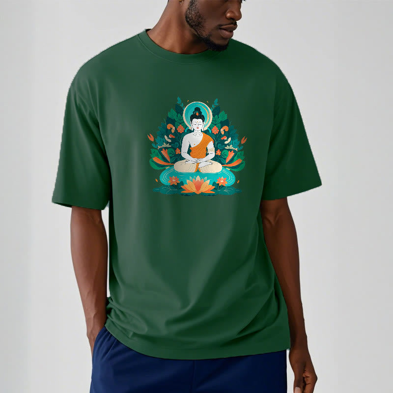 Buddha Stones Blume Gras Lotus Bodhisattva Tee T-shirt