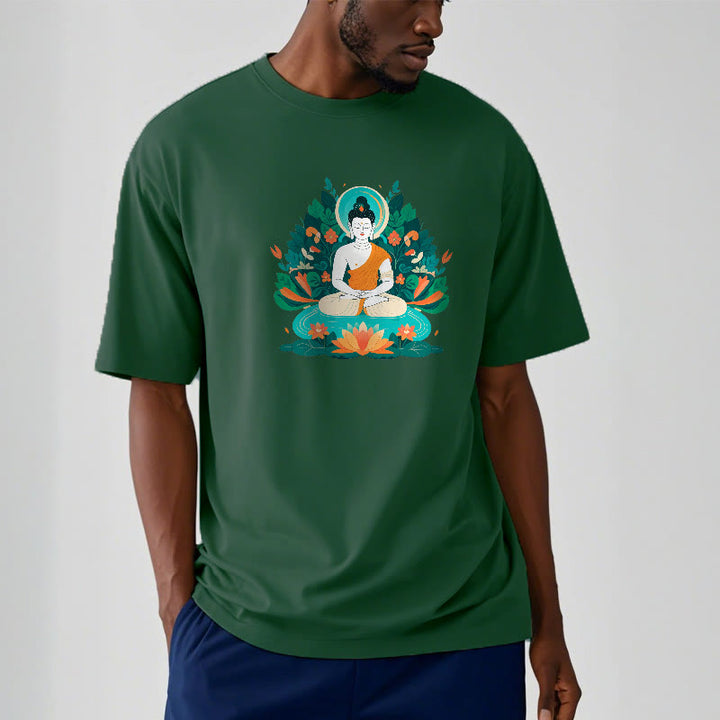 Buddha Stones Blume Gras Lotus Bodhisattva Tee T-shirt