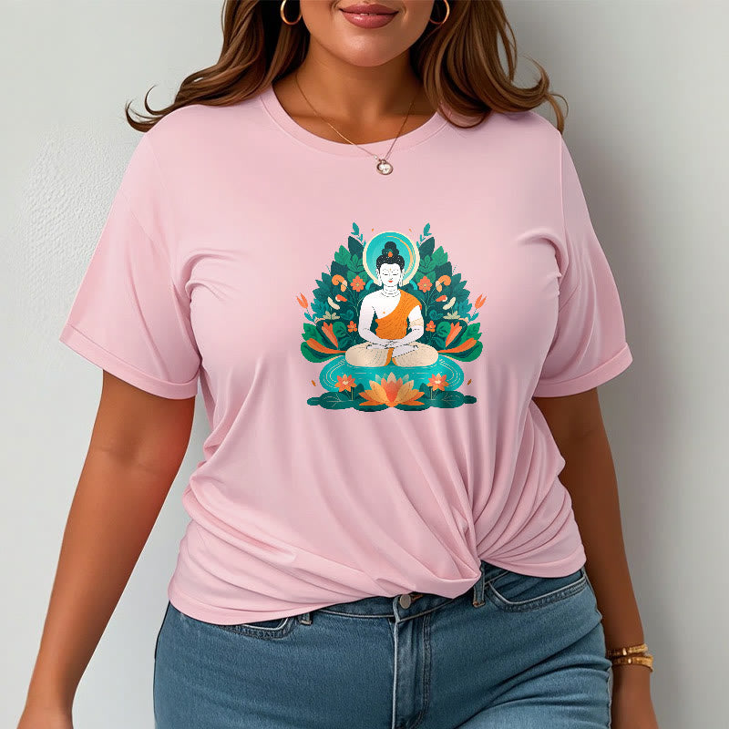 Buddha Stones Blume Gras Lotus Bodhisattva Tee T-shirt