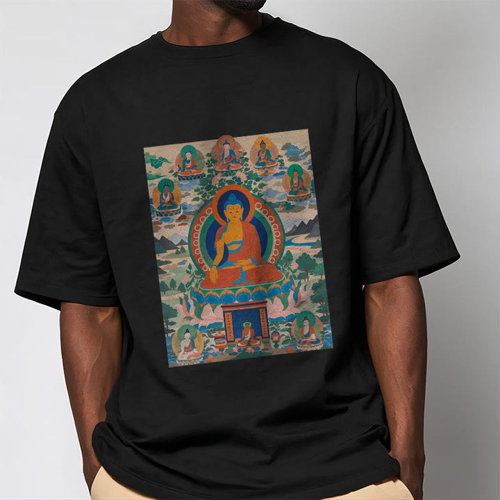 Buddha Stones Die Medizin Buddha Sutra Verwandelt In Kunst T-shirt