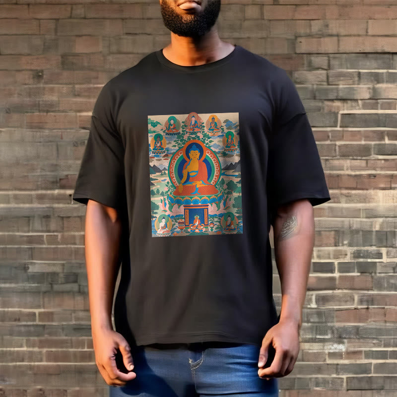 Buddha Stones Die Medizin Buddha Sutra Verwandelt In Kunst T-shirt