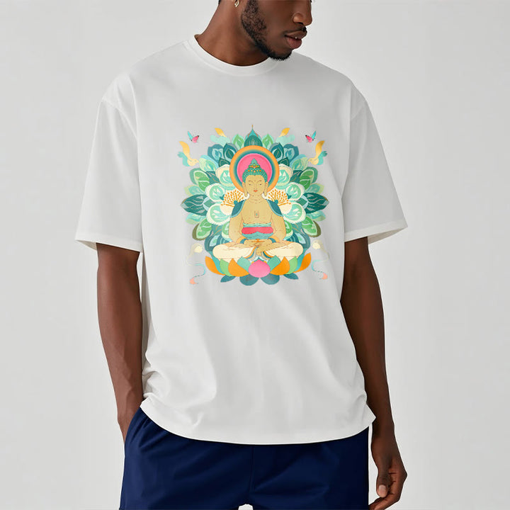 Buddha Stones Schmetterling Lotus Buddha-inspiriertes T-Shirt