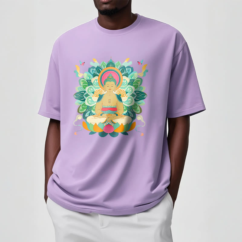 Buddha Stones Schmetterling Lotus Buddha-inspiriertes T-Shirt