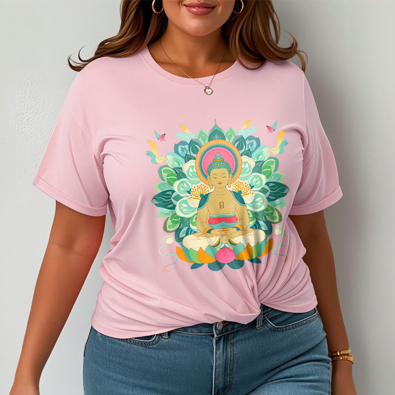 Buddha Stones Schmetterling Lotus Buddha-inspiriertes T-Shirt