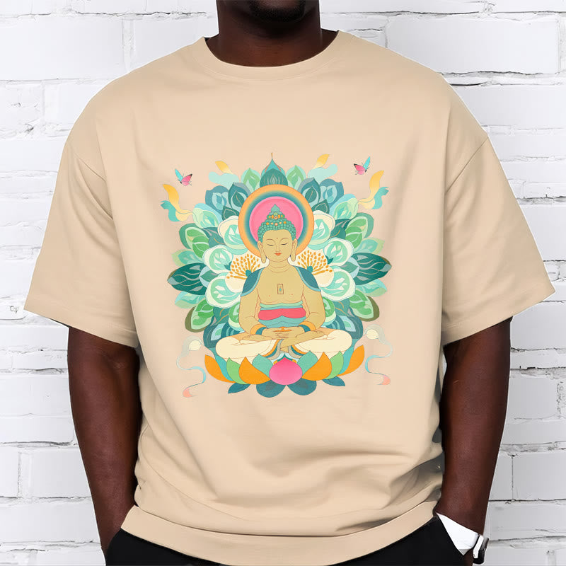 Buddha Stones Schmetterling Lotus Buddha-inspiriertes T-Shirt