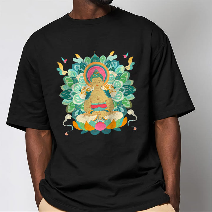 Buddha Stones Schmetterling Lotus Buddha-inspiriertes T-Shirt