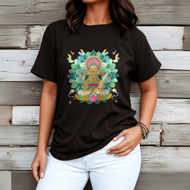 Buddha Stones Schmetterling Lotus Buddha-inspiriertes T-Shirt - image 6