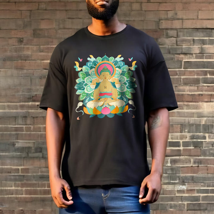 Buddha Stones Schmetterling Lotus Buddha-inspiriertes T-Shirt