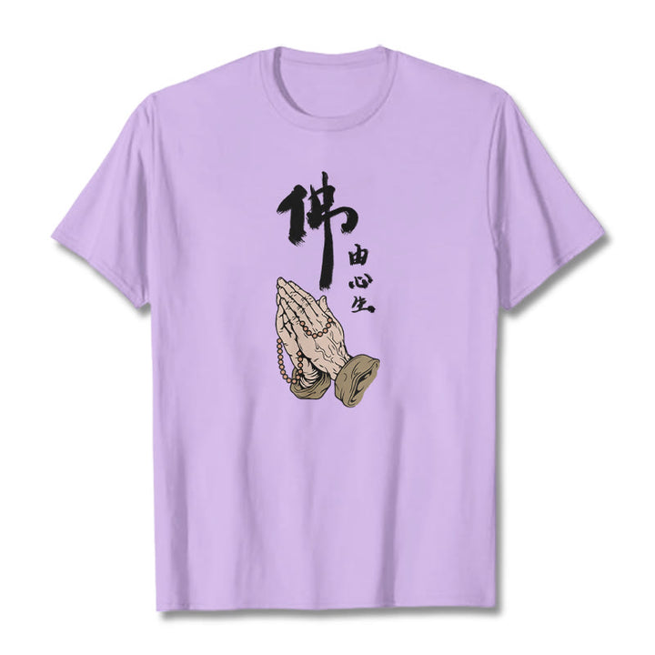 Buddha Stones ​​Beten T-Shirt - Pflaume - 2XL - image 15