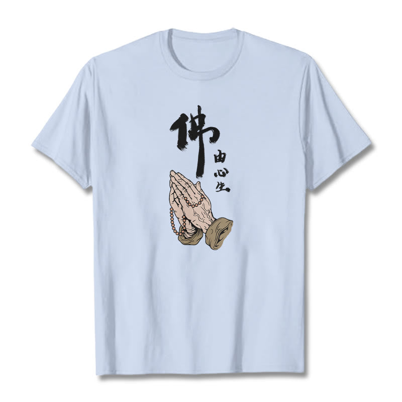 Buddha Stones ​​Beten T-Shirt - Helles Cyan - 2XL - image 12