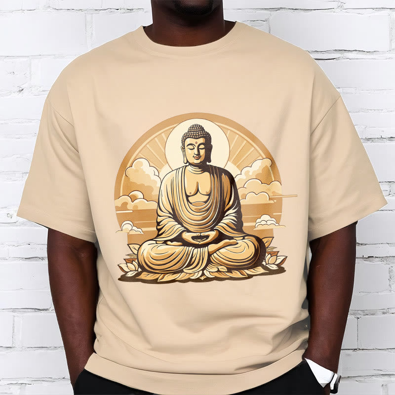 Buddha Stones Sonnige Glücks-Wolken Buddha Tee T-Shirt