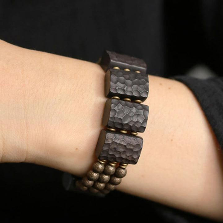 Buddha Stones Vintage Peace Ebenholz Kupferperlen Balance Armband - image 5