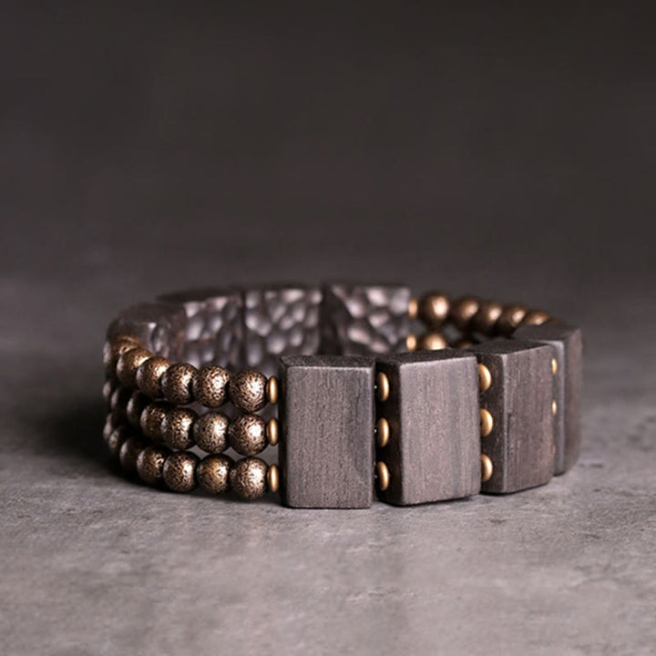 Buddha Stones Vintage Peace Ebenholz Kupferperlen Balance Armband - 17–17,6 cm - image 1