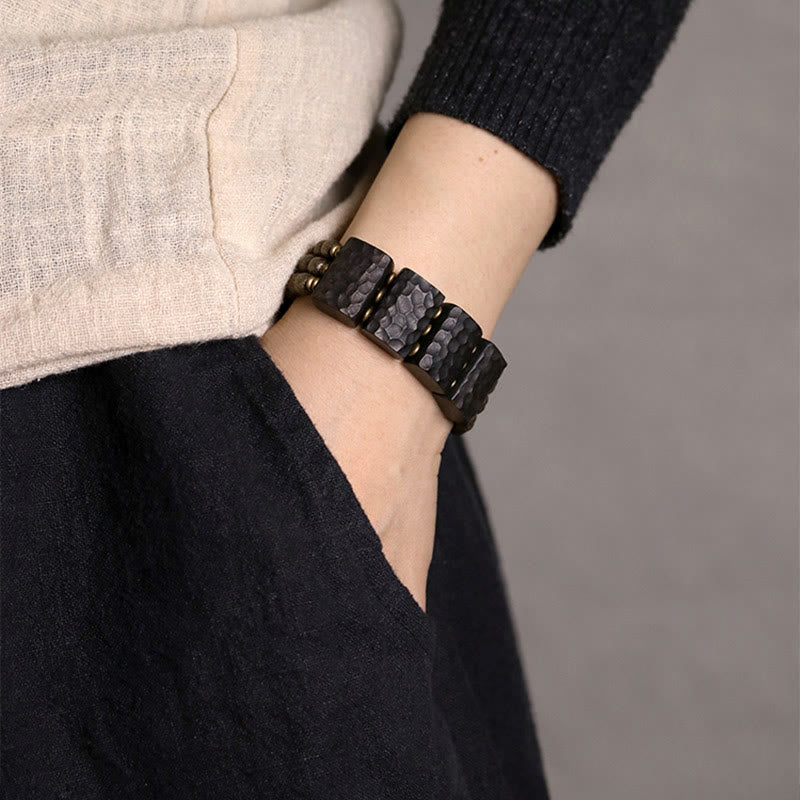 Buddha Stones Vintage Peace Ebenholz Kupferperlen Balance Armband - image 11
