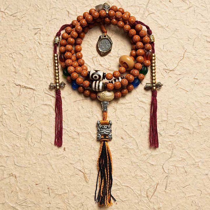 Buddha Stones Tibet Bodhi Seed 108 Mala Perlen Weisheit Frieden Armband Halskette