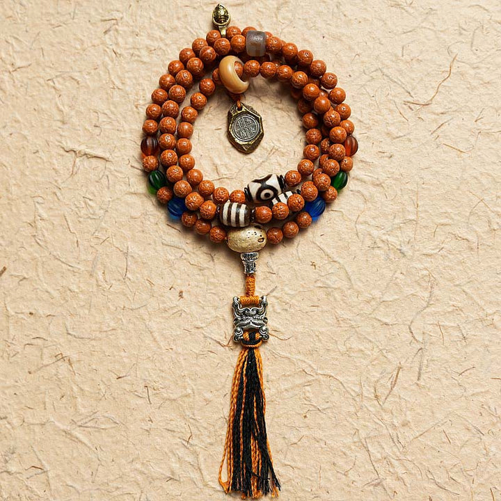 Buddha Stones Tibet Bodhi Seed 108 Mala Perlen Weisheit Frieden Armband Halskette