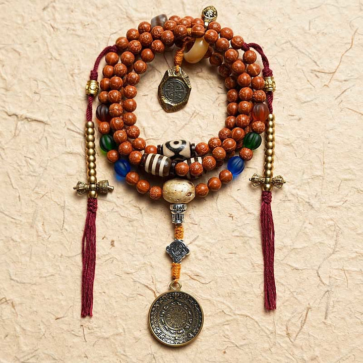 Buddha Stones Tibet Bodhi Seed 108 Mala Perlen Weisheit Frieden Armband Halskette