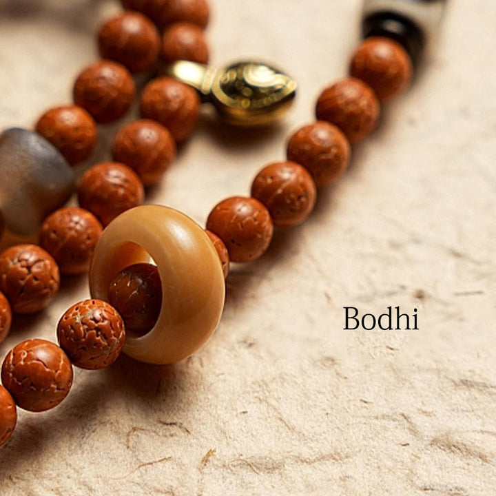 Buddha Stones Tibet Bodhi Seed 108 Mala Perlen Weisheit Frieden Armband Halskette