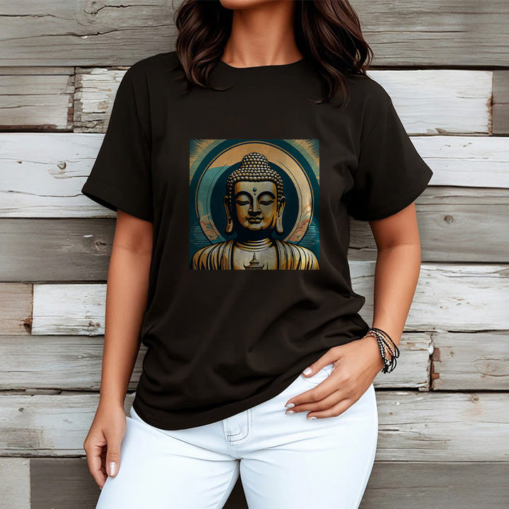 Buddha Stones Aura Golden Buddha Tee T-Shirt - image 3