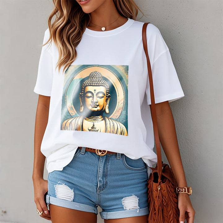 Buddha Stones Aura Golden Buddha Tee T-Shirt - image 7