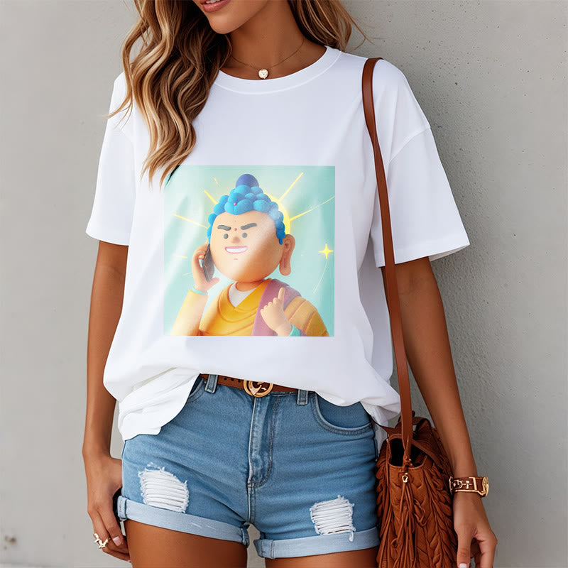 Buddha Stones Lustiges Cartoon-Buddha-T-Shirt - image 6