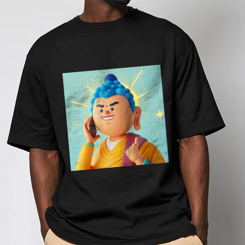 Buddha Stones Lustiges Cartoon-Buddha-T-Shirt