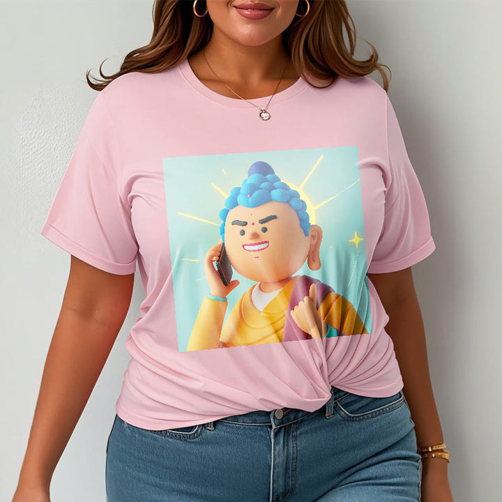 Buddha Stones Lustiges Cartoon-Buddha-T-Shirt