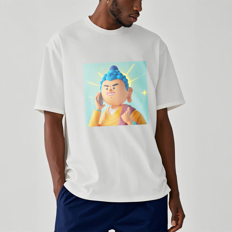 Buddha Stones Lustiges Cartoon-Buddha-T-Shirt