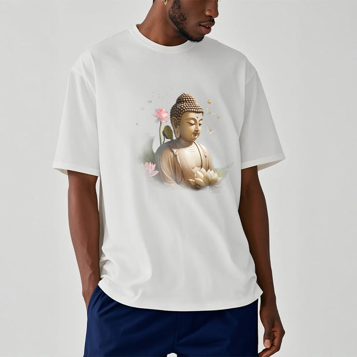 Buddha Stones Lotus Schmetterling Meditation Buddha T-Shirt - image 1