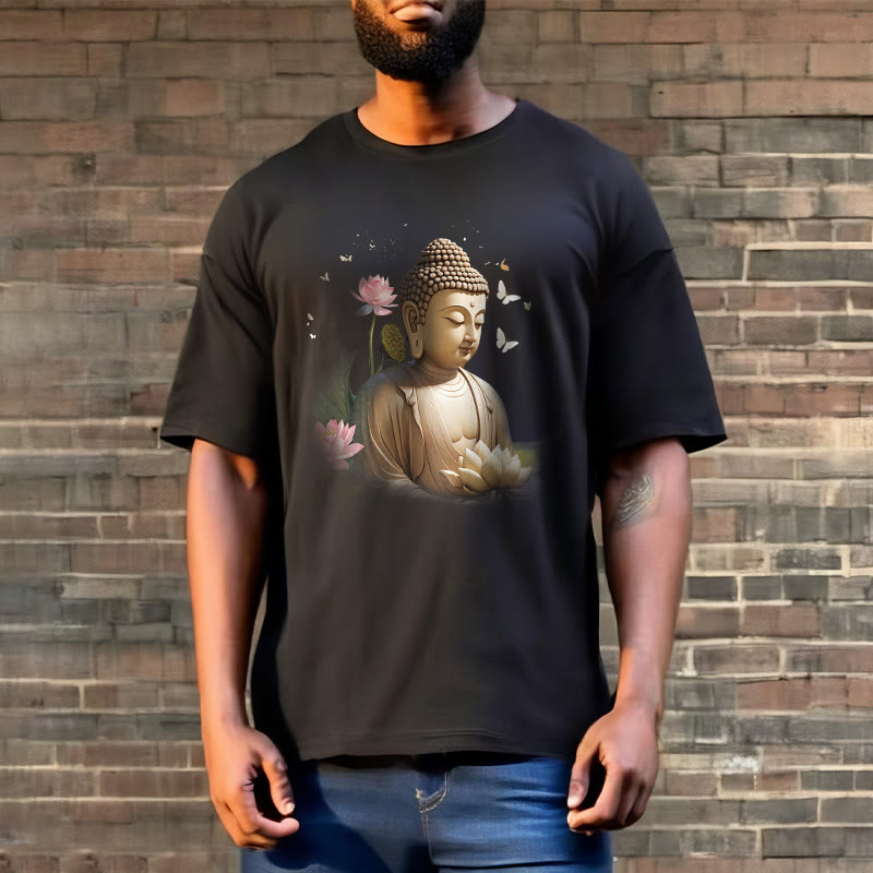 Buddha Stones Lotus Schmetterling Meditation Buddha T-Shirt - image 5