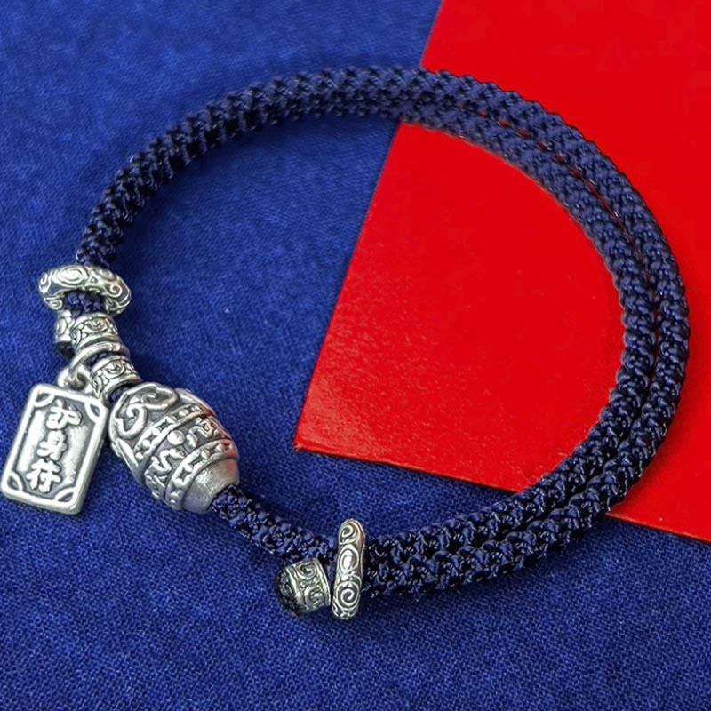 Buddha Stones 925 Sterling Silber Elefant Sicher und Wohl Amulett Charm Stärke Armband