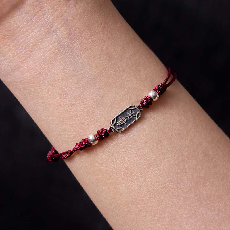 Buddha Stones Handgemachtes Armband aus 925er Sterlingsilber Friedens- und Freuden-Schutzzubehör - image 6