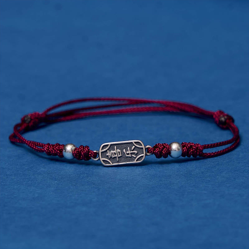 Buddha Stones Handgemachtes Armband aus 925er Sterlingsilber Friedens- und Freuden-Schutzzubehör - image 2