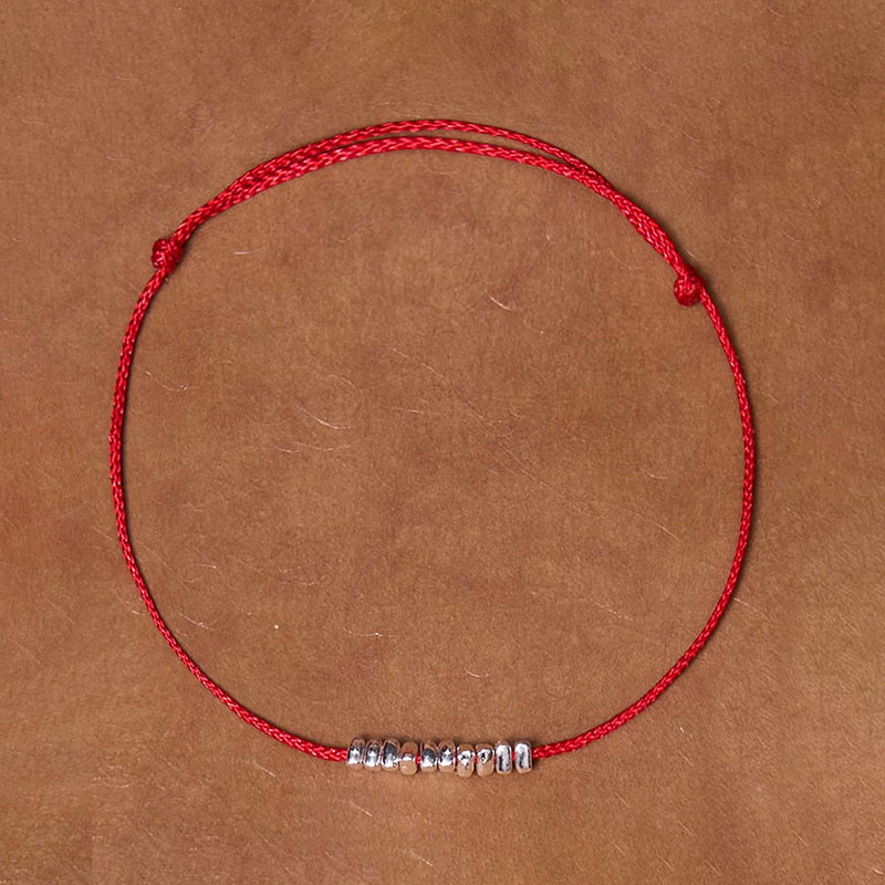 Buddha Stones , handgefertigt, 925er Sterlingsilber, kleine Stücke, Schutz, geflochtenes, ultradünnes Seilarmband - image 12