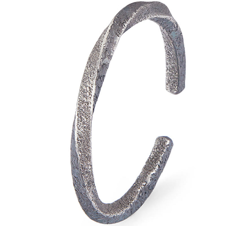 Buddha Stones Retro 999 Sterling Silber Möbius Loop Ewige Liebe Manschettenarmband Armreif - image 9