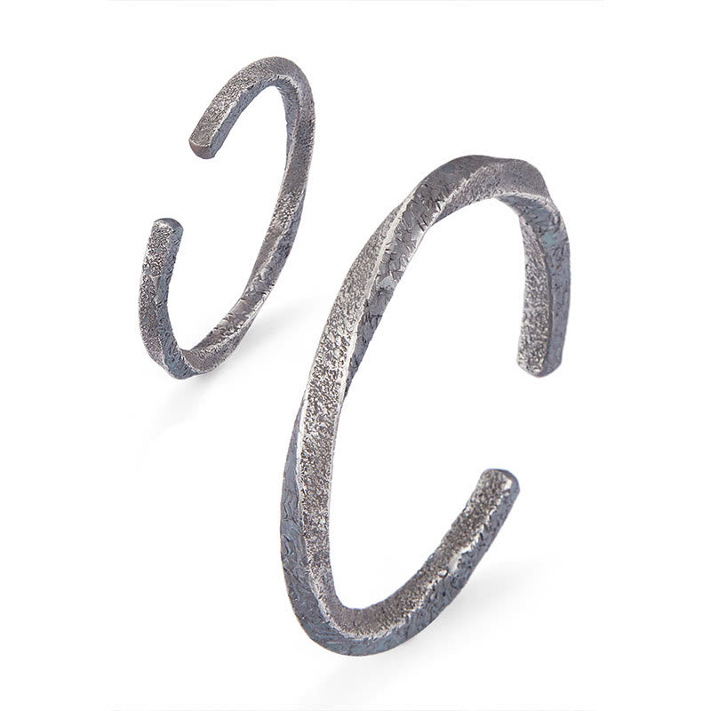 Buddha Stones Retro 999 Sterling Silber Möbius Loop Ewige Liebe Manschettenarmband Armreif - image 10