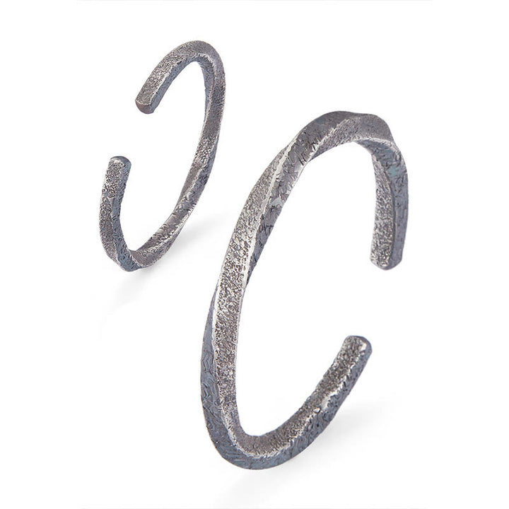 Buddha Stones Retro 999 Sterling Silber Möbius Loop Ewige Liebe Manschettenarmband Armreif - image 10