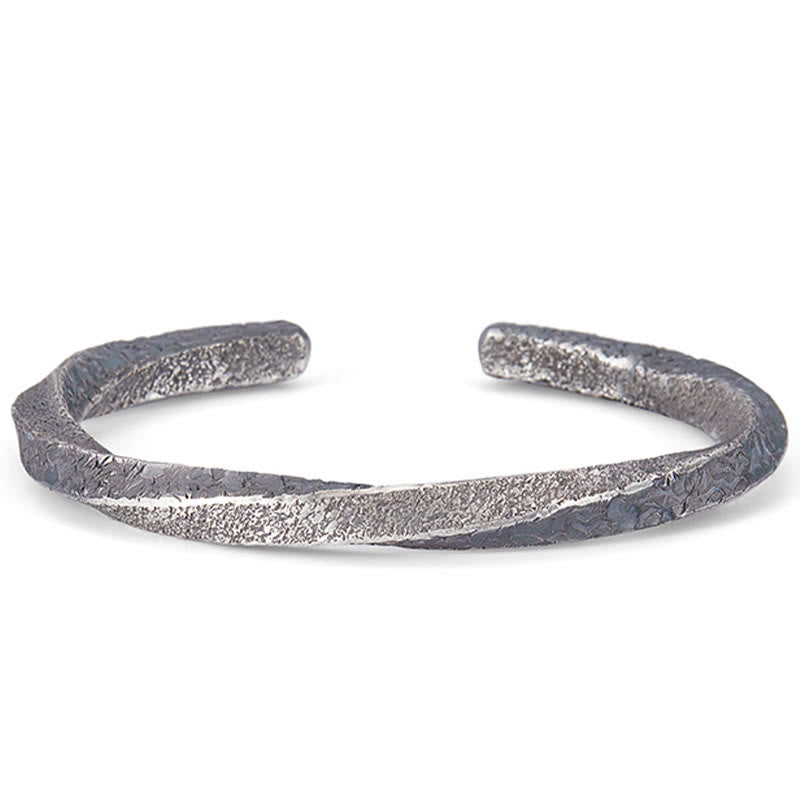 Buddha Stones Retro 999 Sterling Silber Möbius Loop Ewige Liebe Manschettenarmband Armreif - image 11