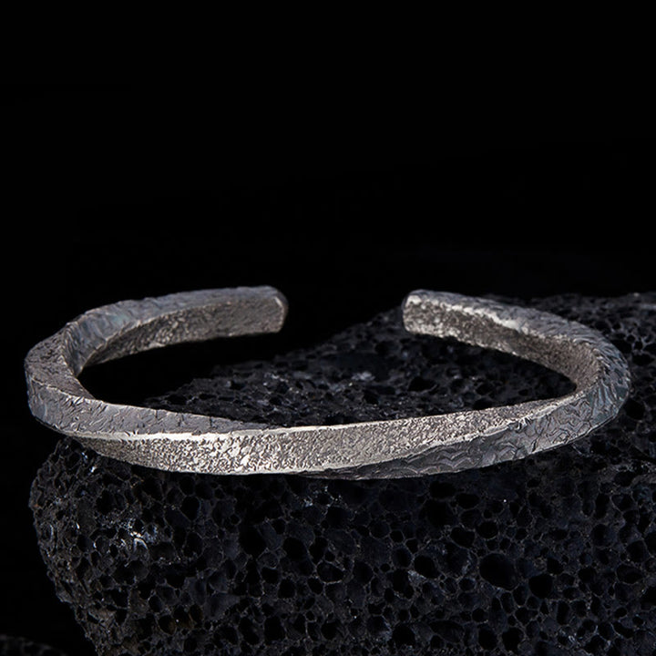 Buddha Stones Retro 999 Sterling Silber Möbius Loop Ewige Liebe Manschettenarmband Armreif - 999 Sterling Silber 21cm (Handgelenkumfang: 20cm) - image 0