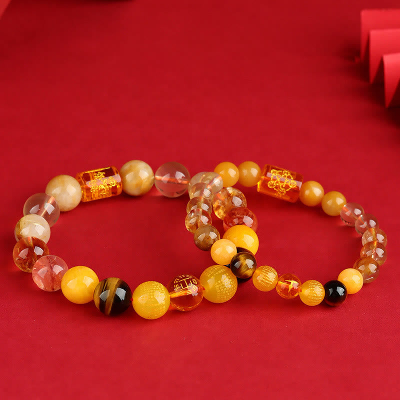 Buddha Stones Fünf Elemente Gott des Reichtums Verschiedene Kristall Achat Reichtum Glück Armband